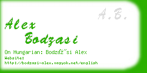 alex bodzasi business card